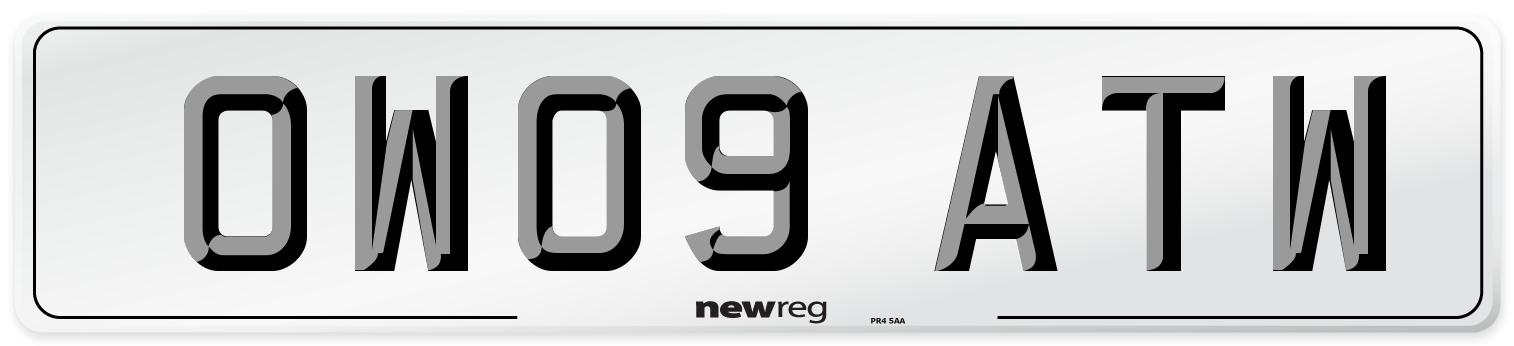 OW09 ATW Number Plate from New Reg